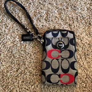Coach Black and Red Wristlet
